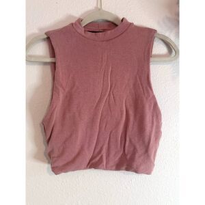 Reformation Mock Neck Knit Cropped Tank Top